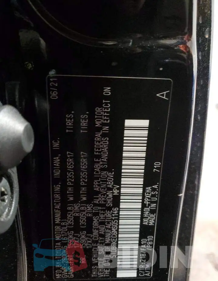 5TDBRKEC6MS051146 Photo# 14