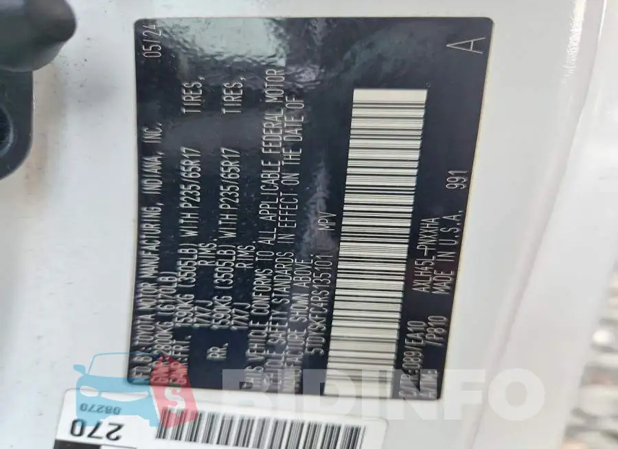 5TDYSKFC4RS135101 Photo# 13