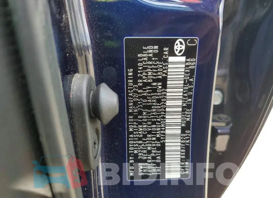 5YFB4MDE2PP020292 Photo# 12