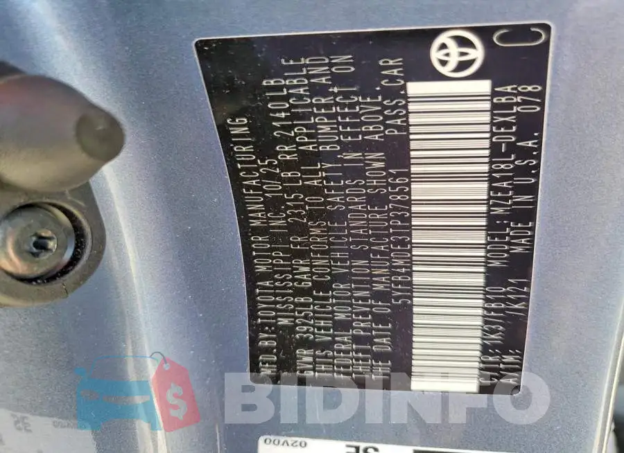 5YFB4MDE3TP378561 Photo# 13