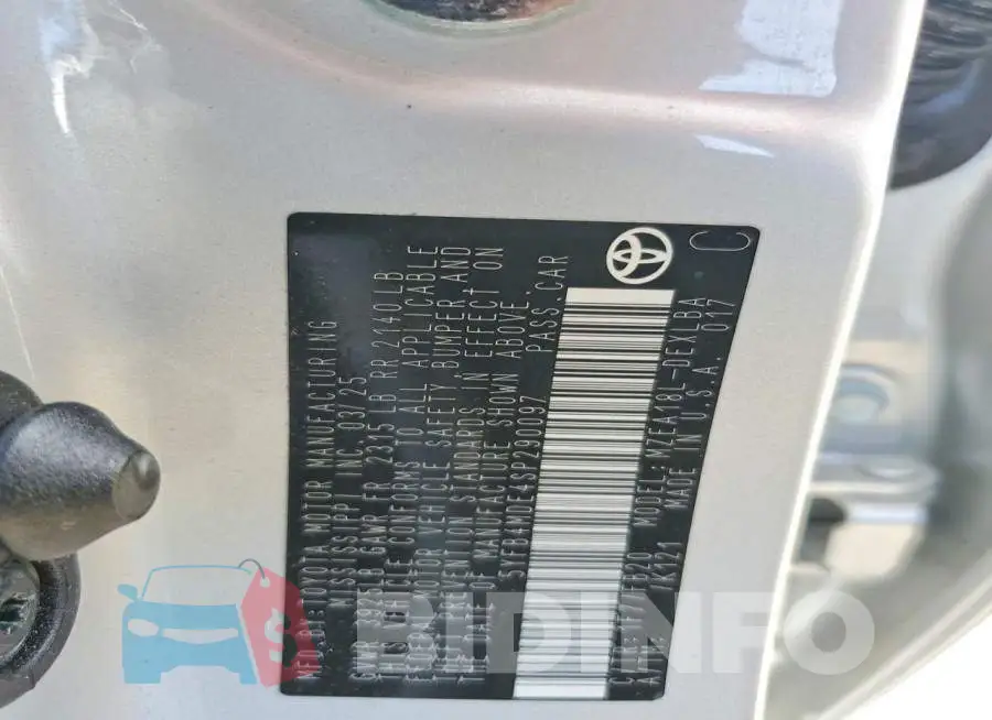 5YFB4MDE4SP290097 Photo# 12