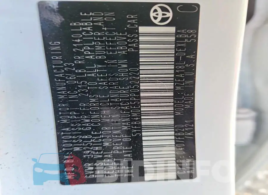 5YFB4MDE5PP052220 Photo# 12
