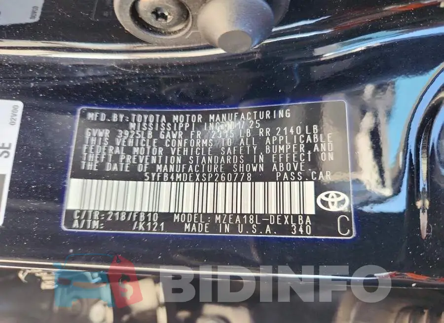 5YFB4MDEXSP260778 Photo# 12