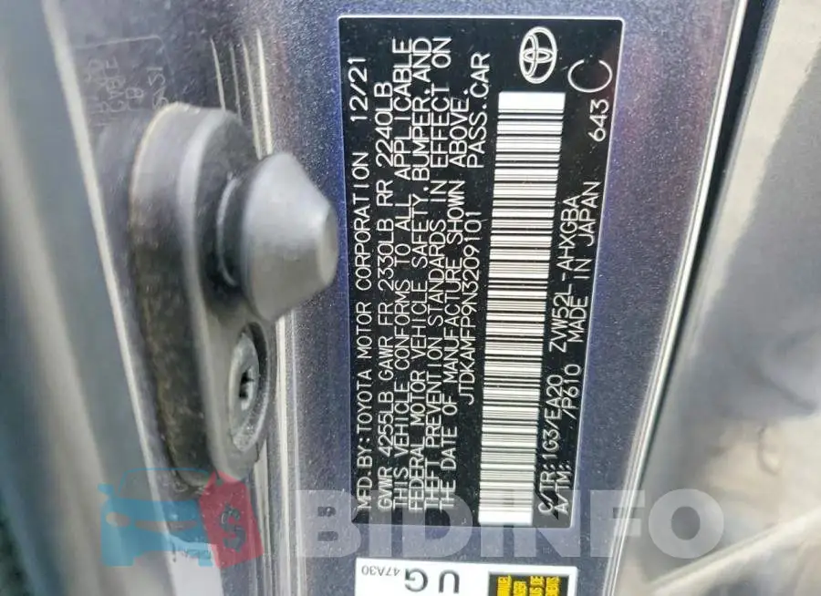 JTDKAMFP9N3209101 Photo# 12