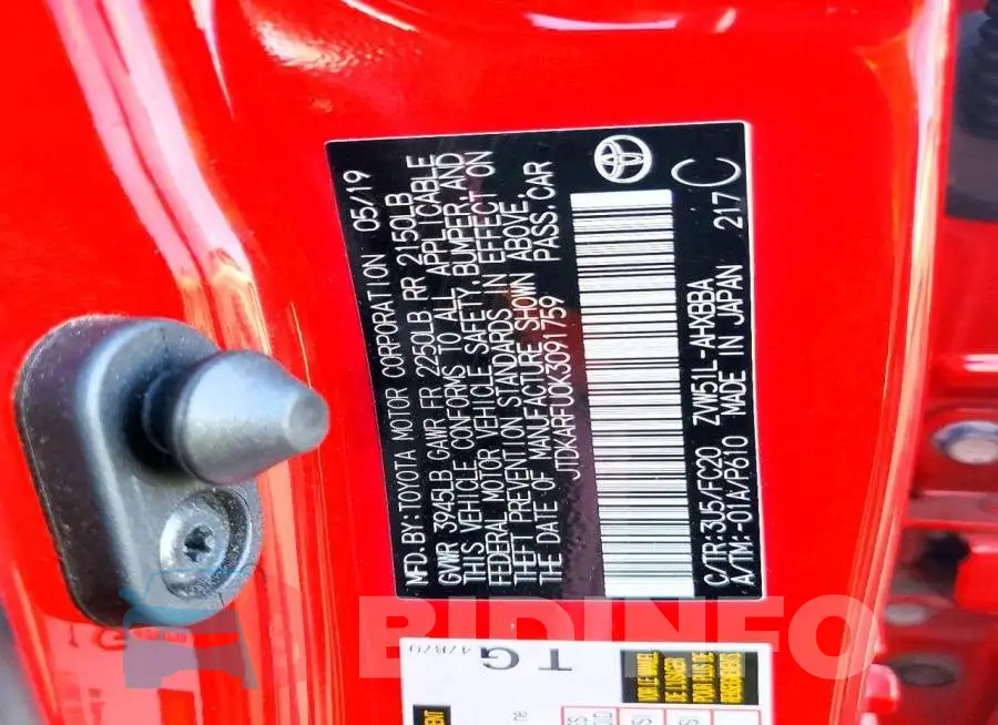 JTDKARFU0K3091759 Photo# 12