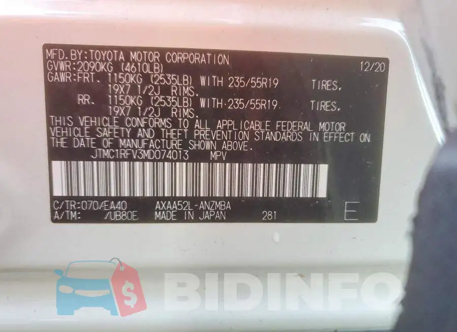 JTMC1RFV3MD074013 Photo# 13