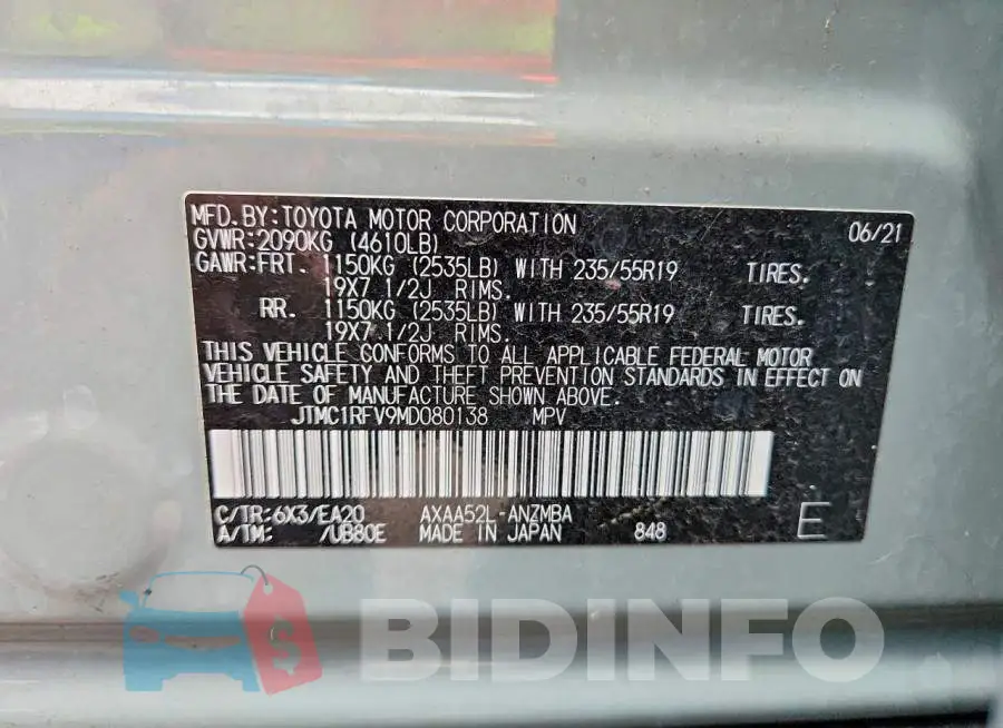 JTMC1RFV9MD080138 Photo# 13