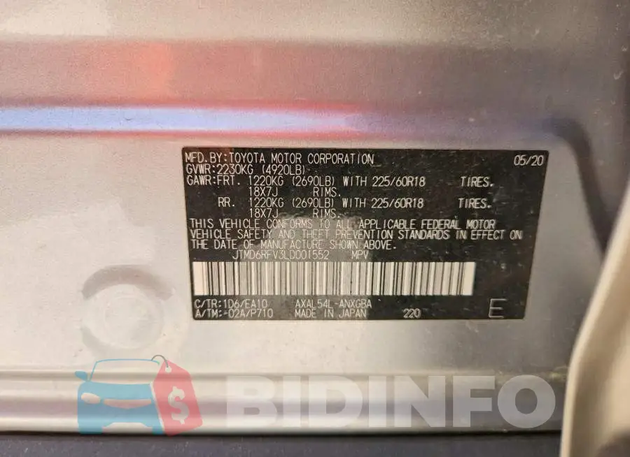 JTMD6RFV3LD001552 Photo# 13