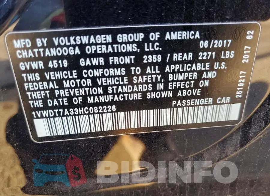 1VWDT7A33HC082226 Photo# 12