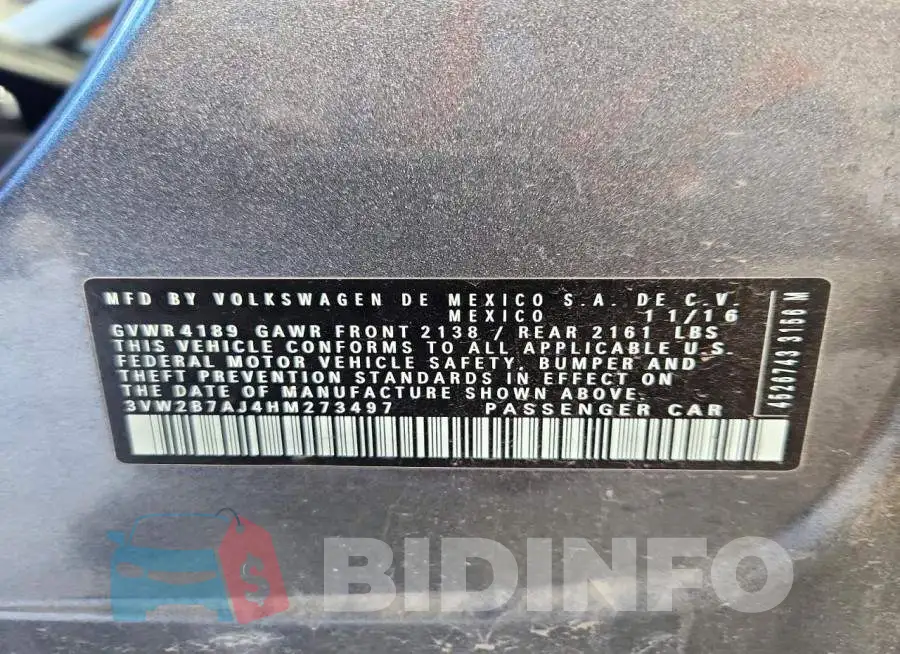 3VW2B7AJ4HM273497 Photo# 12