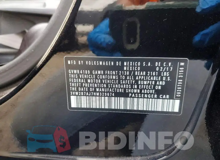 3VW2B7AJ7HM329674 Photo# 12