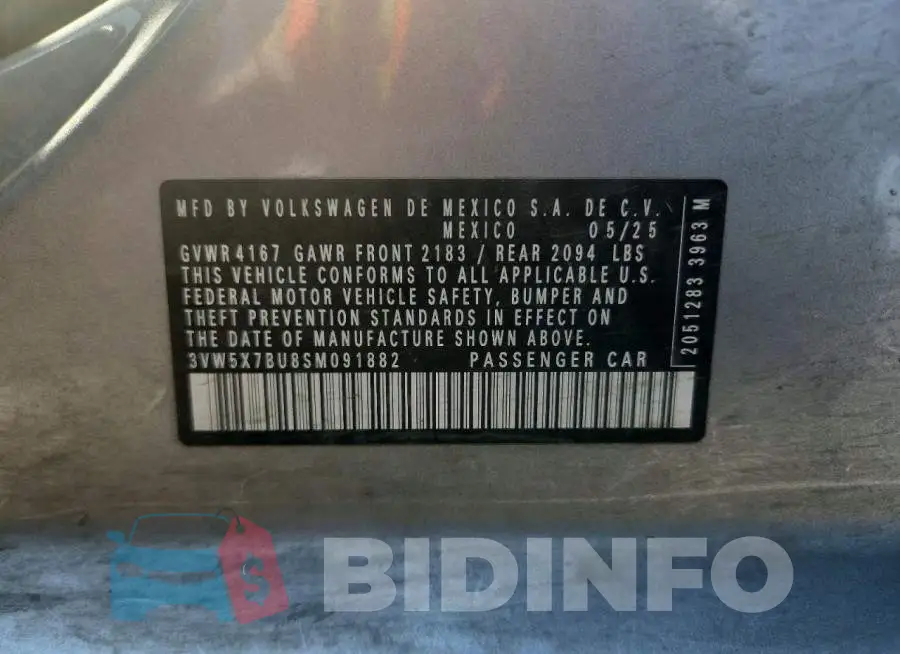 3VW5X7BU8SM091882 Photo# 12