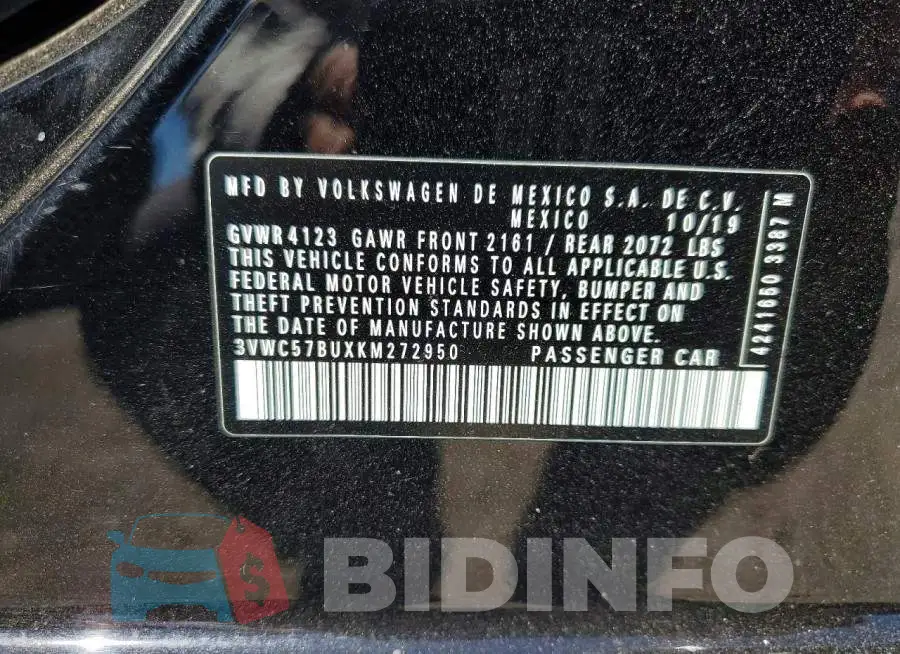3VWC57BUXKM272950 Photo# 12