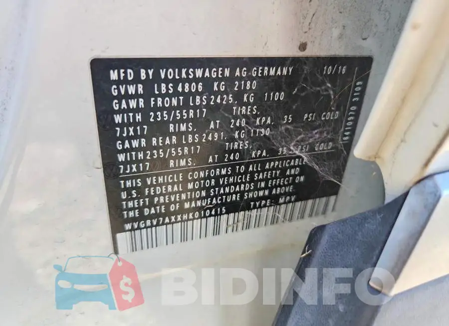 WVGRV7AXXHK010415 Photo# 13