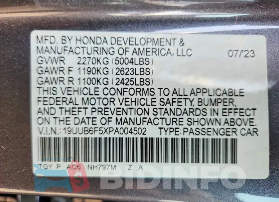19UUB6F5XPA004502 Photo# 12