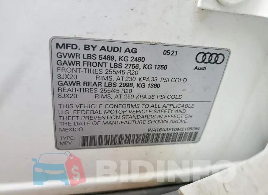 WA16AAFY0M2105264 Photo# 13