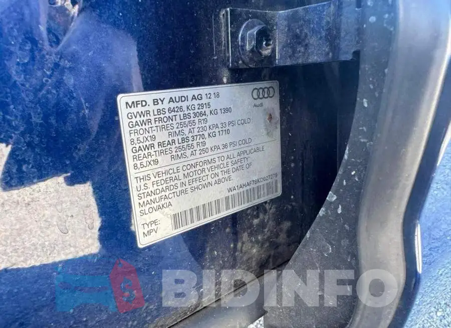 WA1AHAF78KD027279 Photo# 10