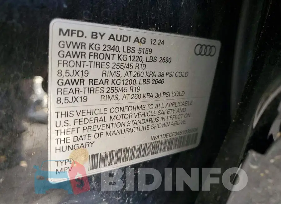 WA1DECF34S1035508 Photo# 12