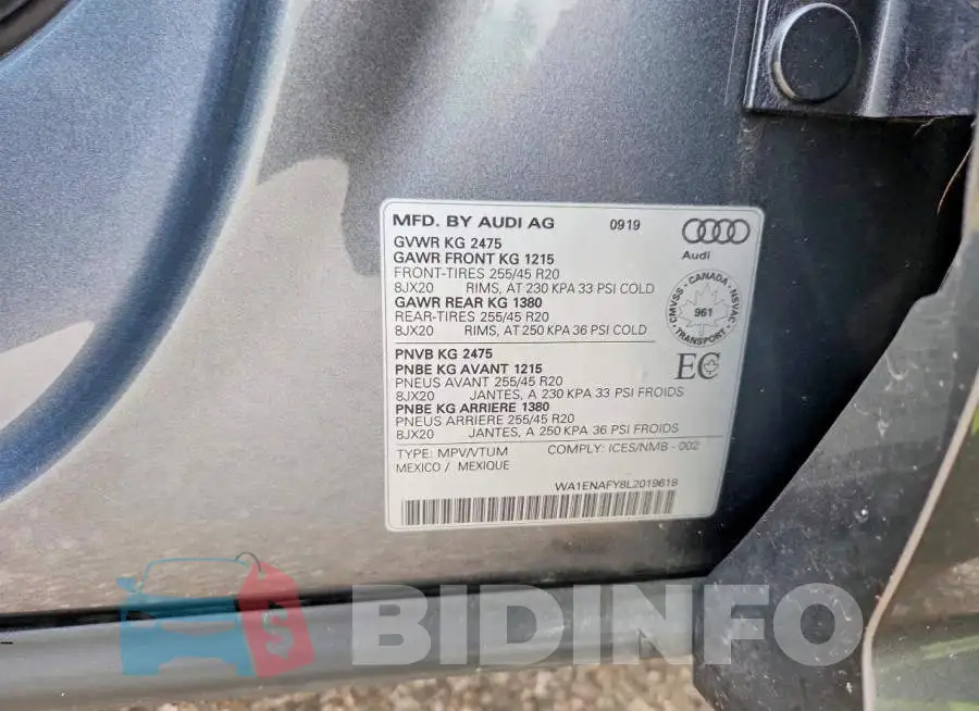 WA1ENAFY8L2019618 Photo# 14