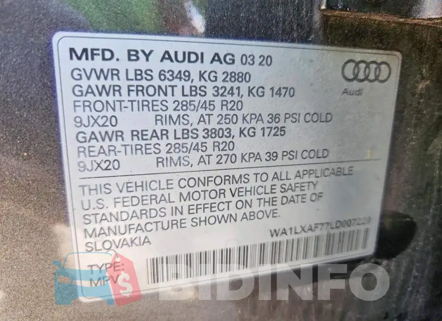 WA1LXAF77LD007229 Photo# 13