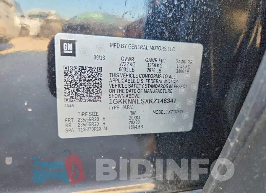 1GKKNNLSXKZ146347 Photo# 13