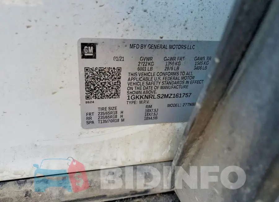 1GKKNRLS2MZ161757 Photo# 13