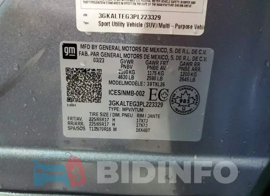 3GKALTEG3PL223329 Photo# 12