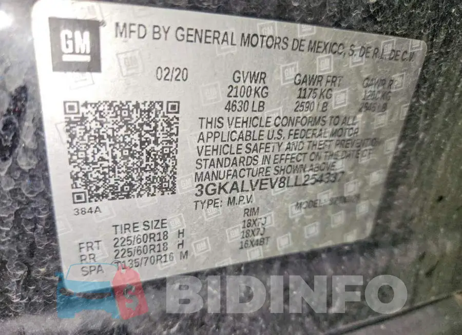 3GKALVEV8LL254337 Photo# 13