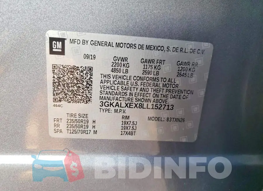 3GKALXEX8LL152713 Photo# 13