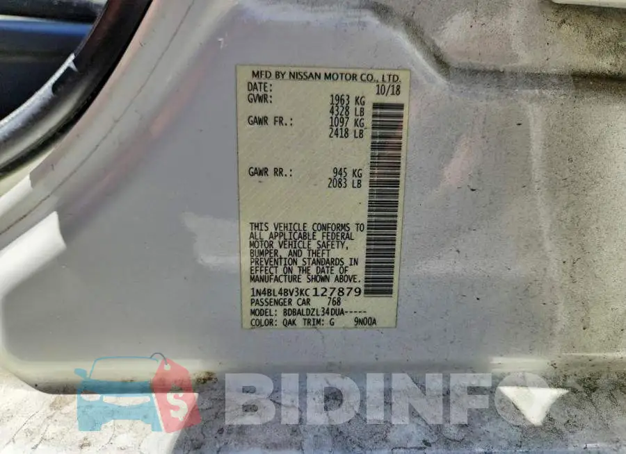 1N4BL4BV3KC127879 Photo# 13