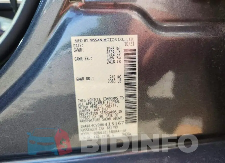 1N4BL4CV9MN415167 Photo# 13