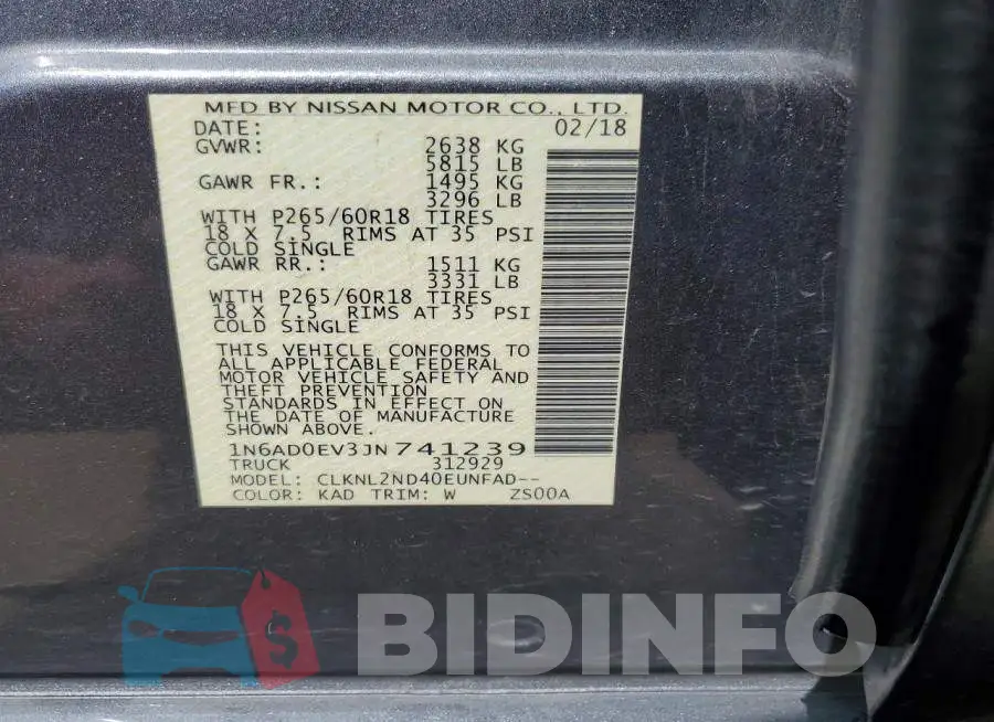 1N6AD0EV3JN741239 Photo# 13