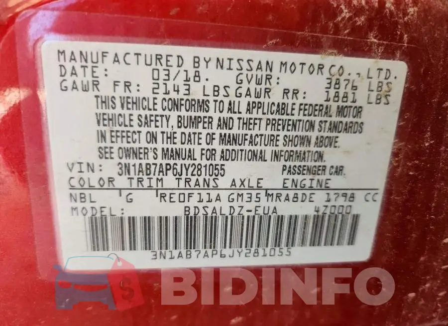 3N1AB7AP6JY281055 Photo# 12