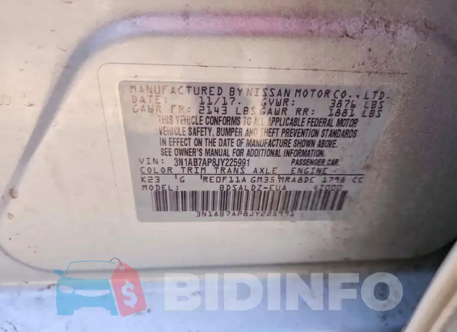 3N1AB7AP8JY225991 Photo# 12