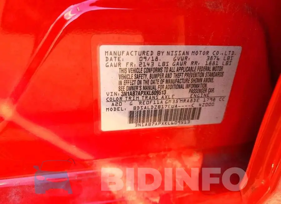 3N1AB7APXKL609513 Photo# 12