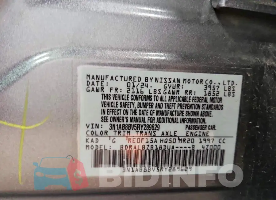 3N1AB8BV5RY289629 Photo# 13