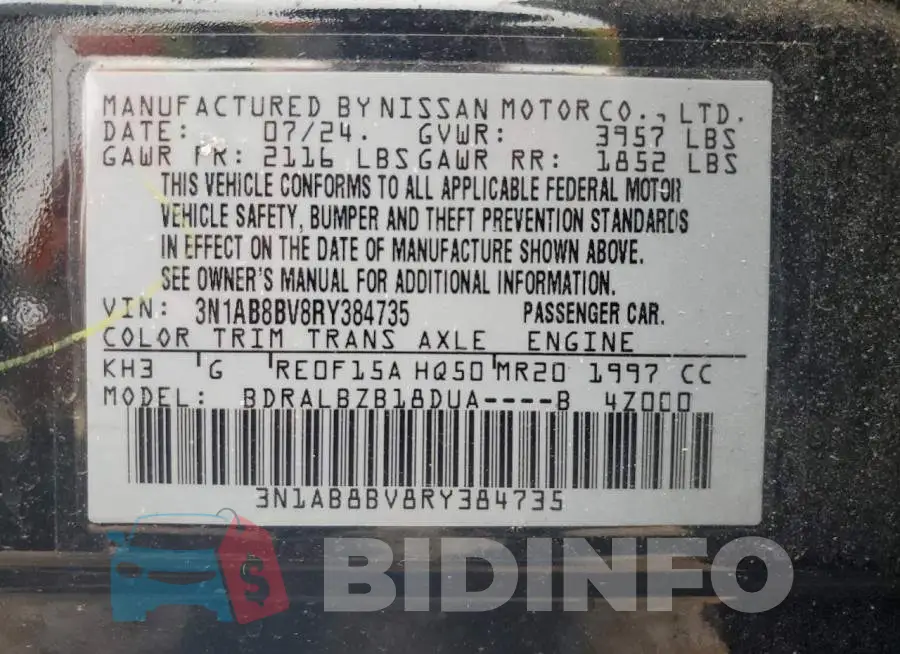 3N1AB8BV8RY384735 Photo# 12