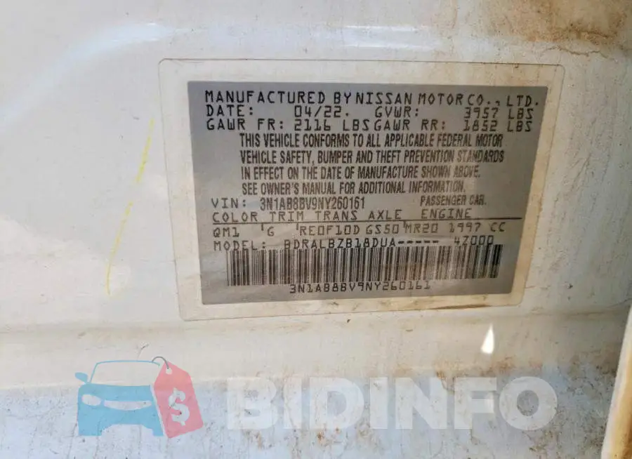 3N1AB8BV9NY260161 Photo# 12