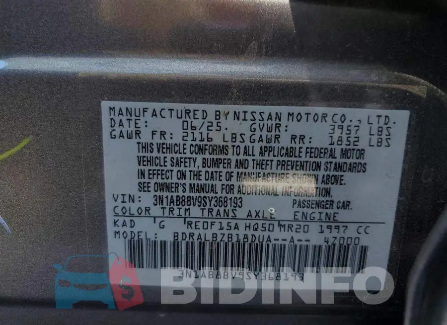 3N1AB8BV9SY368193 Photo# 13