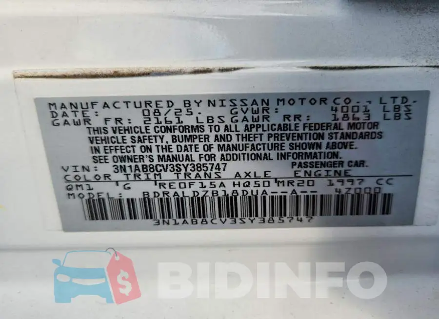 3N1AB8CV3SY385747 Photo# 12