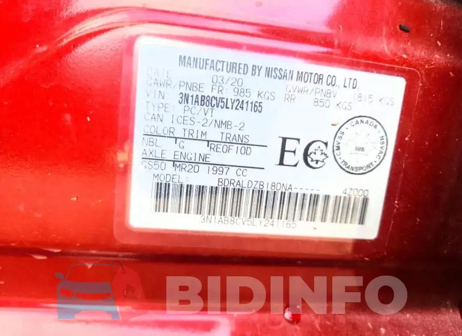 3N1AB8CV5LY241165 Photo# 13