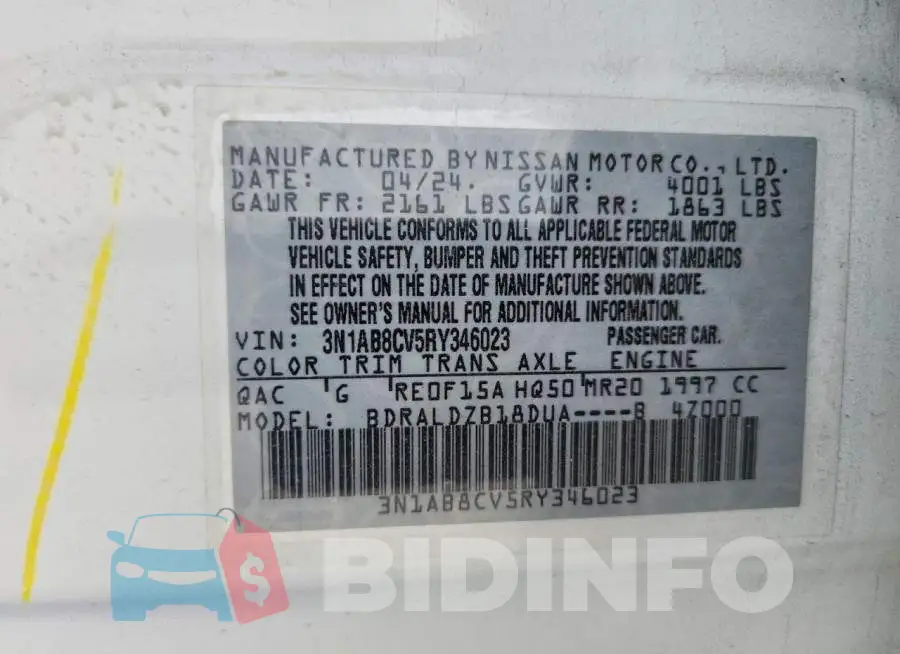 3N1AB8CV5RY346023 Photo# 13
