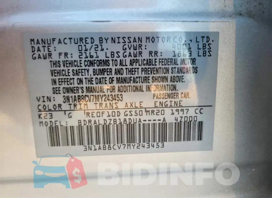 3N1AB8CV7MY243453 Photo# 12