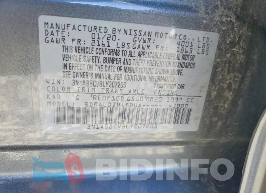 3N1AB8CV8LY207205 Photo# 12