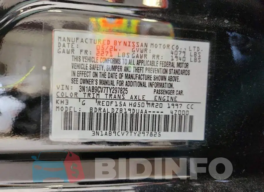 3N1AB9CV7TY297825 Photo# 12