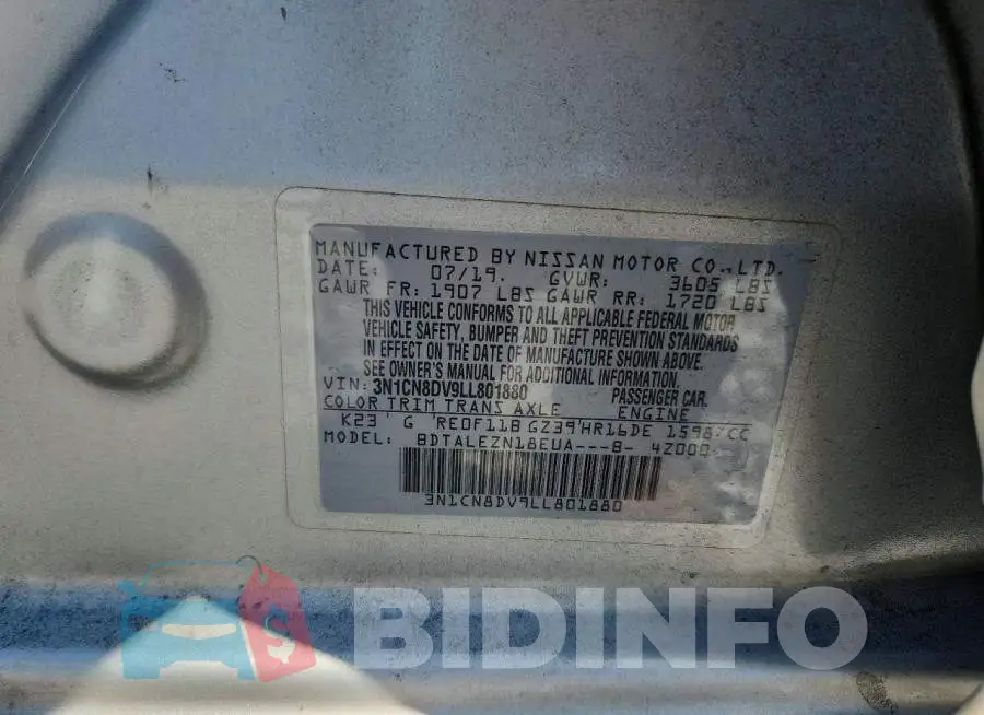 3N1CN8DV9LL801880 Photo# 12