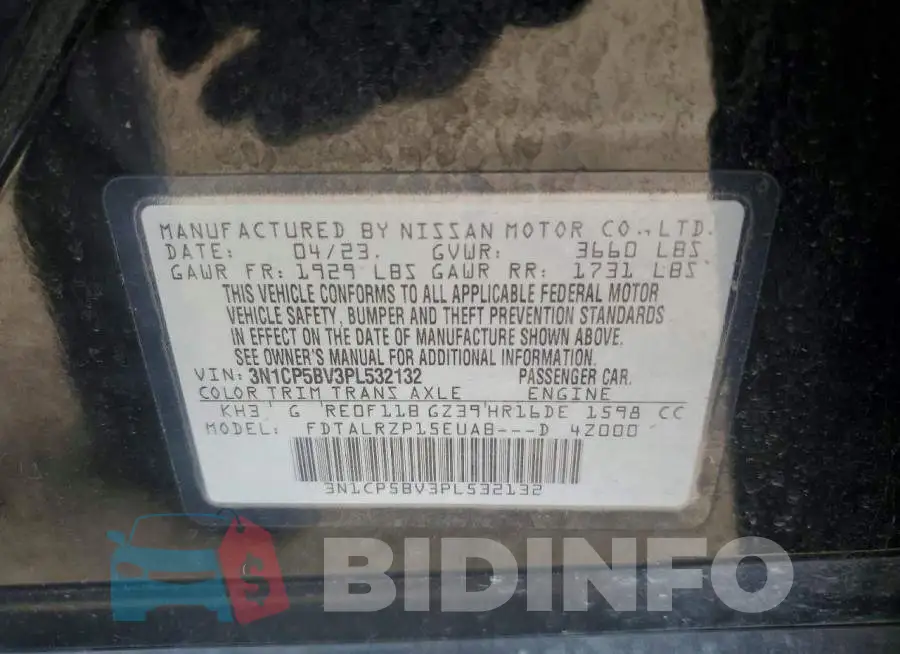 3N1CP5BV3PL532132 Photo# 13