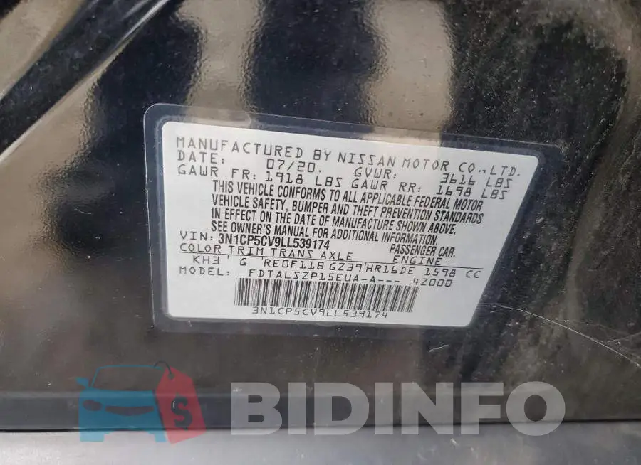 3N1CP5CV9LL539174 Photo# 12