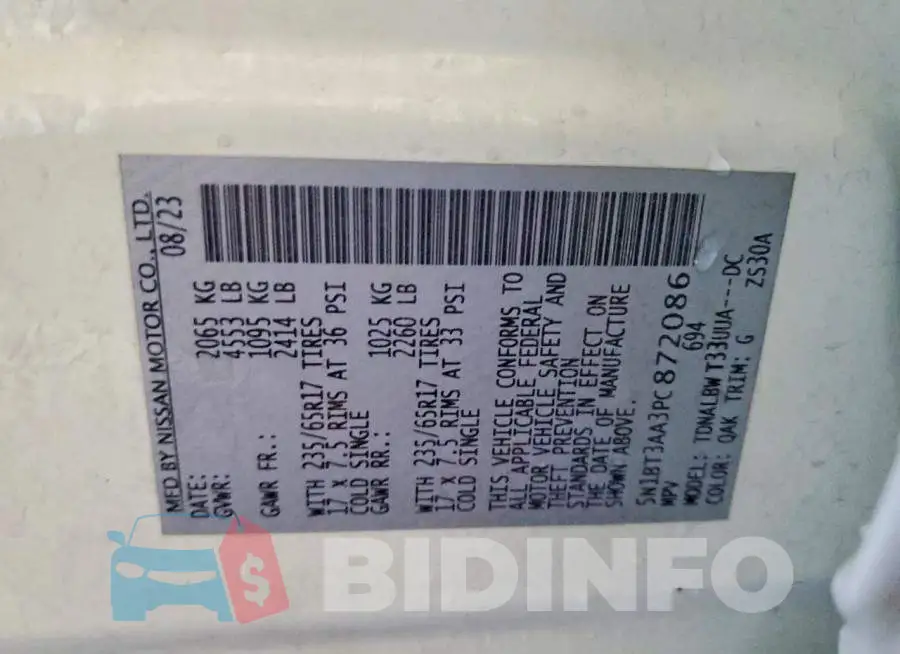 5N1BT3AA3PC872086 Photo# 13