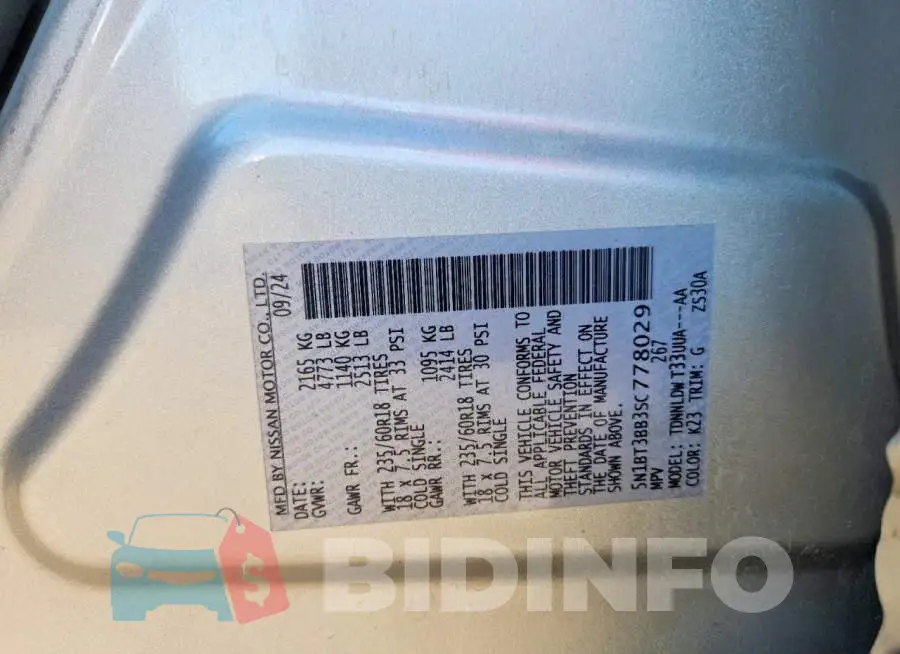 5N1BT3BB3SC778029 Photo# 12